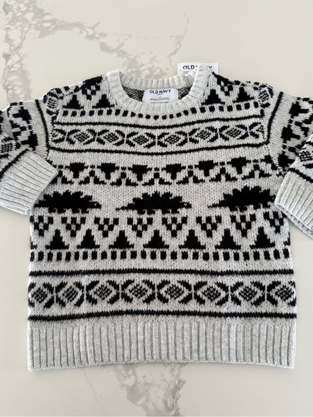 Old Navy Boys Soft Fair Isle Dinosaur Sweater Kids 2T